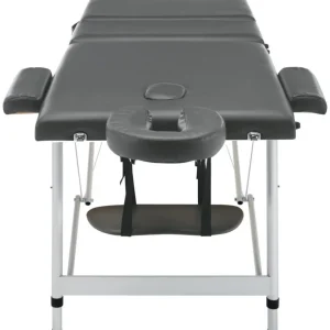 Table de massage 3 zones Cadre en aluminium Anthracite 186x68cm