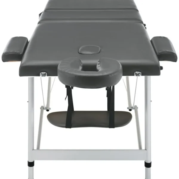 Table de massage 3 zones Cadre en aluminium Anthracite 186x68cm
