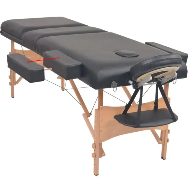 Table de massage pliable et tabouret 10 cm d'epaisseur Noir