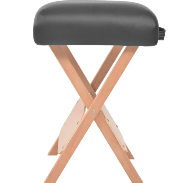 Table de massage pliable et tabouret 10 cm d'epaisseur Noir