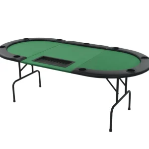 Table de poker pliable pour 9 joueurs 3 plis Ovale Vert