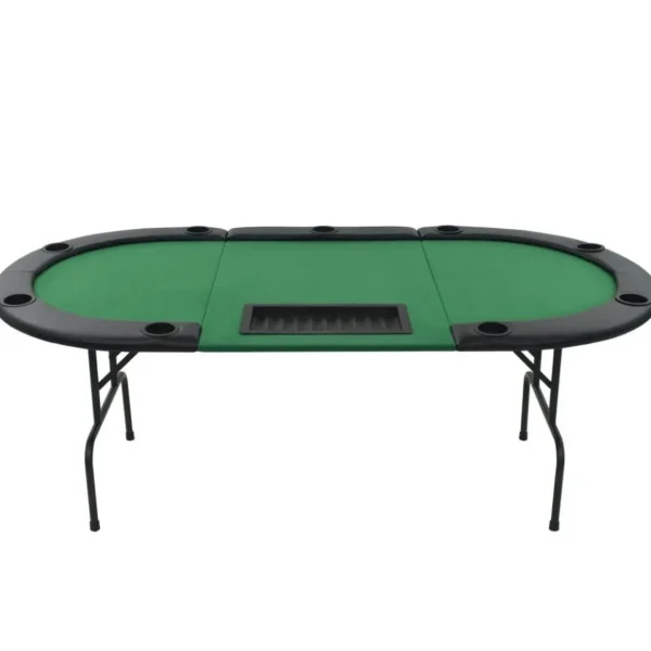 Table de poker pliable pour 9 joueurs 3 plis Ovale Vert