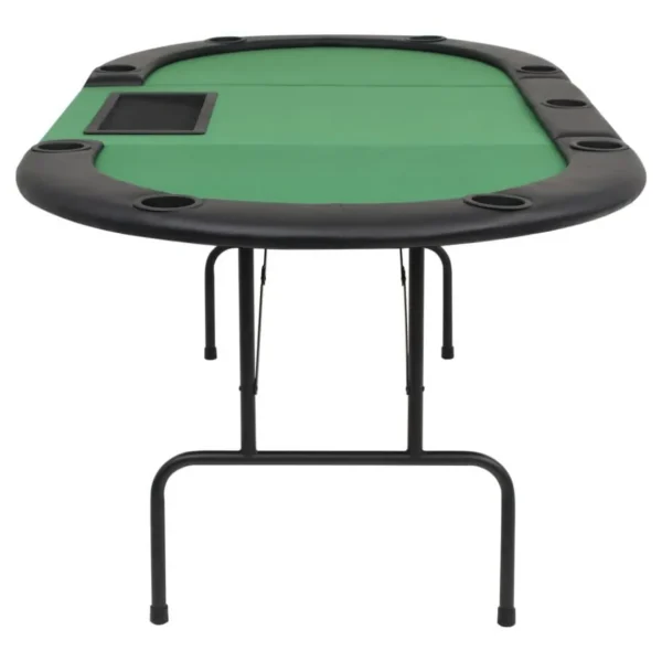 Table de poker pliable pour 9 joueurs 3 plis Ovale Vert