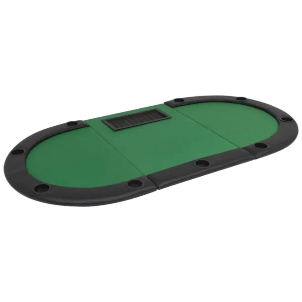 Table de poker pliable pour 9 joueurs 3 plis Ovale Vert