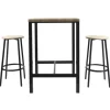 Table Mange Debout & 2 Tabourets Loka 86cm Noir