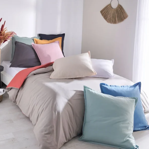 Taie d'oreiller unie en coton 57 fils - collection permanente