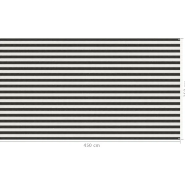 Tapis de tente 250x450 cm Anthracite et blanc