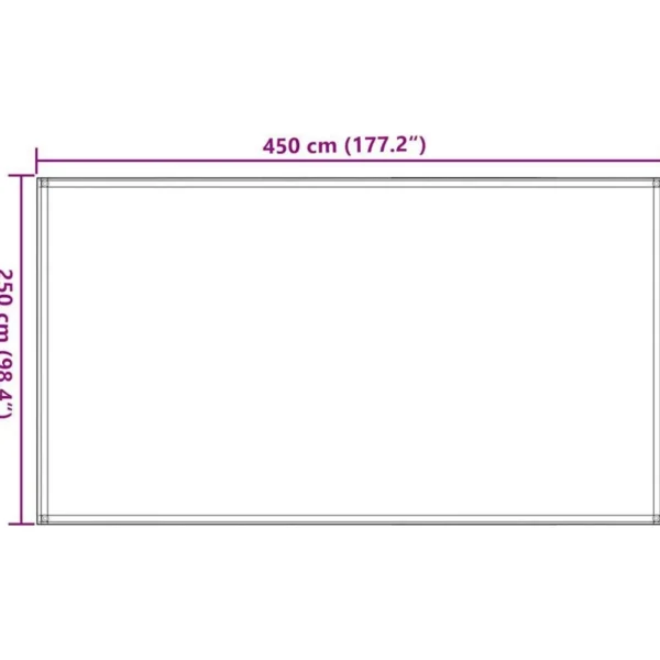 Tapis de tente 250x450 cm Anthracite et blanc
