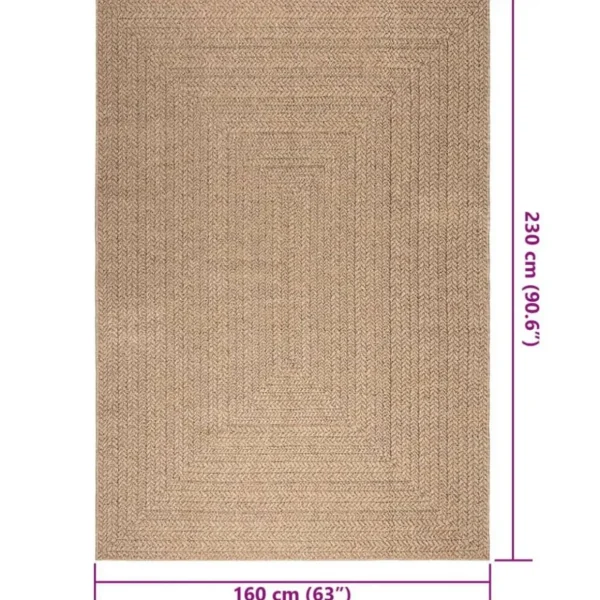 Tapis 160x230 cm aspect jute interieur et exterieur