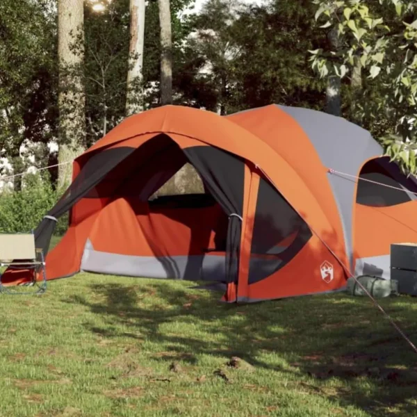 Tente de cabine familiale 6 personnes gris orange imperméable