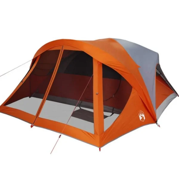 Tente de cabine familiale 6 personnes gris orange imperméable