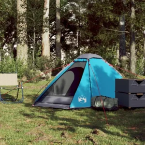 Tente de camping à dôme 2 personnes bleu imperméable