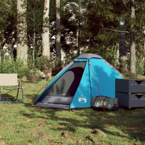 Tente de camping à dôme 2 personnes bleu imperméable