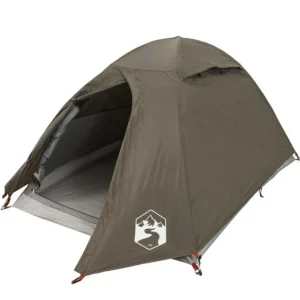 Tente de camping à dôme 2 personne marron imperméable