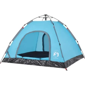 Tente de camping 3 personnes bleu libération rapide