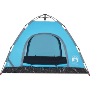 Tente de camping 3 personnes bleu libération rapide