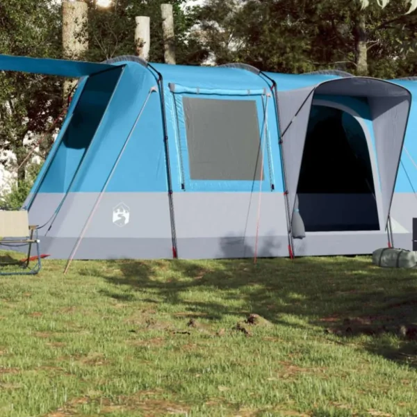 Tente de camping tunnel 4 personnes bleu imperméable