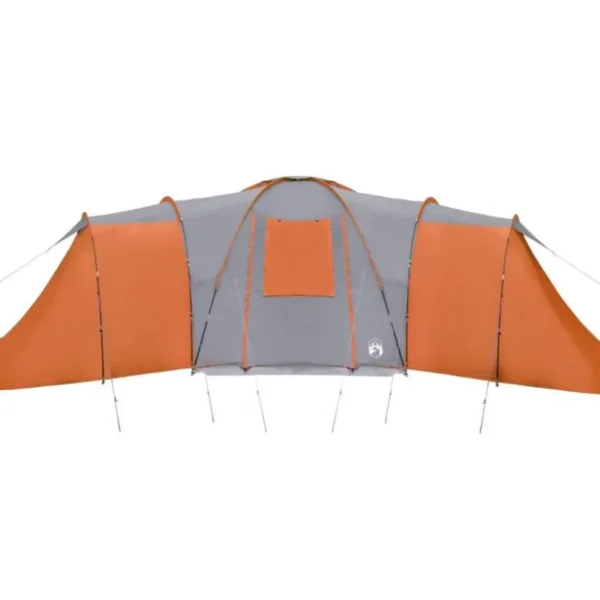 Tente familiale à dôme 12 personnes gris et orange imperméable