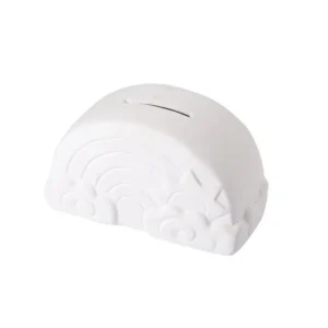 Tirelire à Peindre Arc-en-Ciel 14cm Blanc