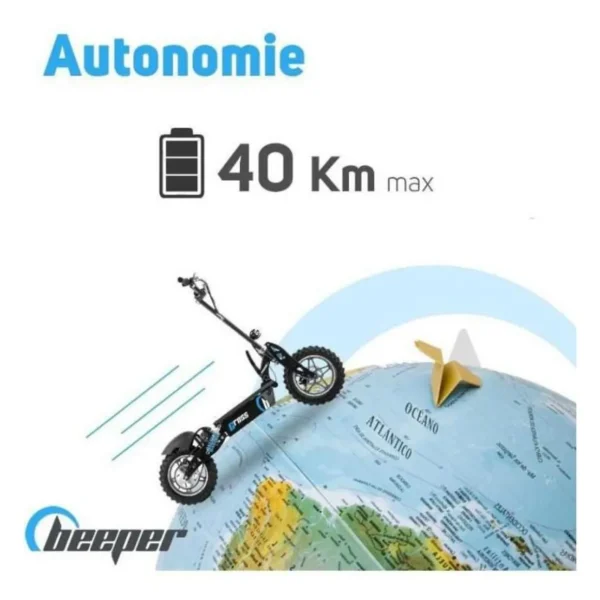 Trottinette Electrique Cross FX1600-S - BEEPER - 14 - 1600W - Noir