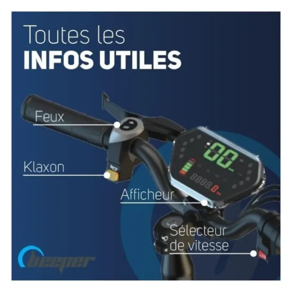 Trottinette électrique tout-terrain - BEEPER - Cross - 500W - 10- 48V - 13Ah