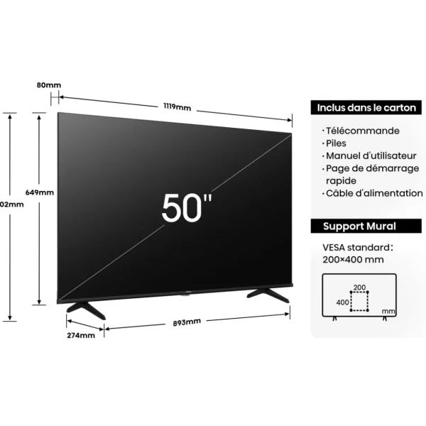 TV QLED 4K 50E7NQ 2024