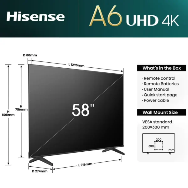 TV UHD 4K 58A6N